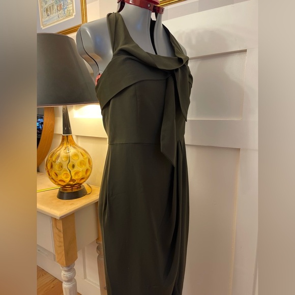 Shona Joy Dark Green Strapless Dress Size 6 - Picture 7 of 10